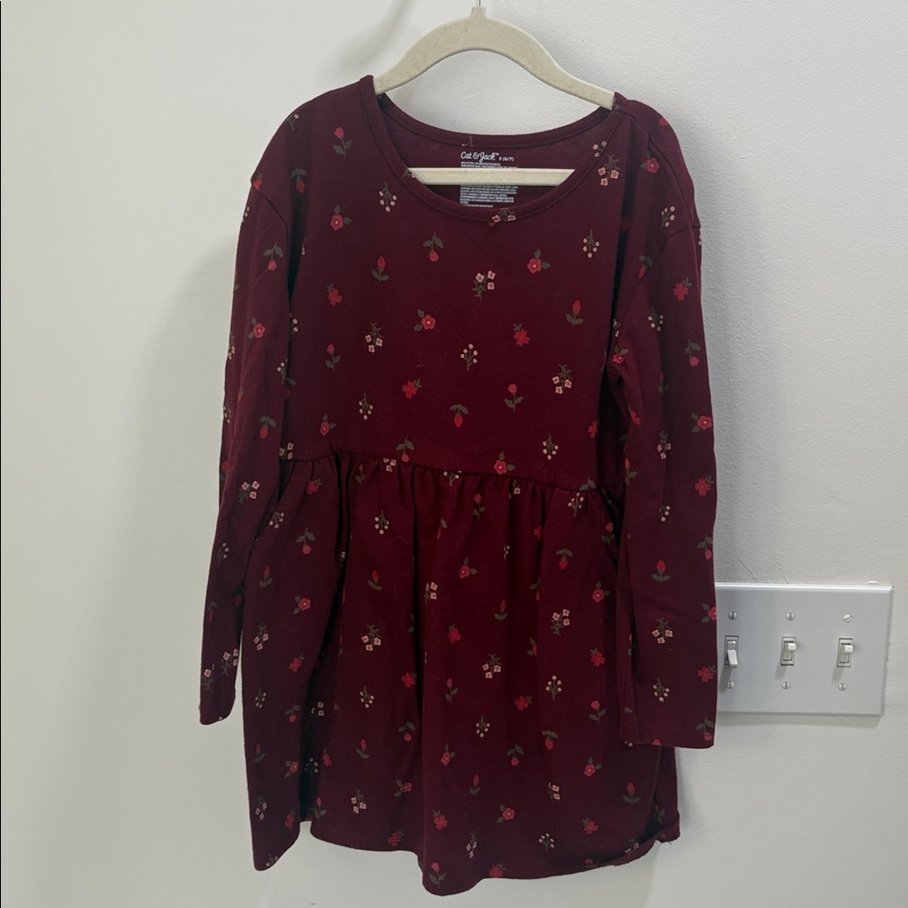 Cat & Jack Burgundy Floral matching set